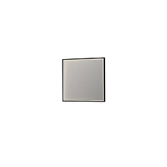 INK SP19 rechthoekige spiegel verzonken in kader met dimbare LED-verlichting, color changing, spiegelverwarming en schakelaar 90 x 4 x 80 cm, mat zwart