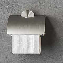 Geesa Opal toiletrolhouder met klep 14 x 2,3 x 13,7 cm, RVS geborsteld