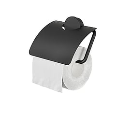 Geesa Opal toiletrolhouder met klep 14 x 2,3 x 13,7 cm, zwart