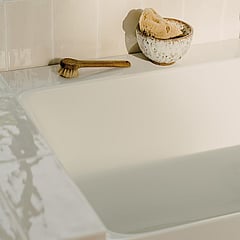 Roca Ona hoekbad links met panelen 160x70 cm Stonex® met click-clack waste en overloop, wit