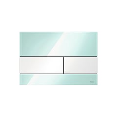TECEsquare wc-bedieningsplaat voor duospoeling met toetsen wit 22 x 15 x 1,1 cm, glas mintgroen