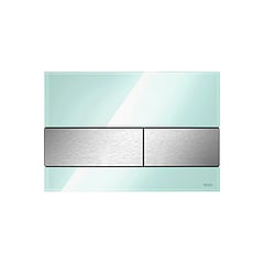 TECEsquare wc-bedieningsplaat voor duospoeling met toetsen RVS geborsteld 22 x 15 x 1,1 cm, glas mintgroen