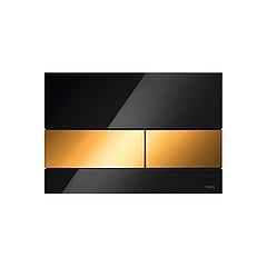 TECEsquare wc-bedieningsplaat voor duospoeling met toetsen goud 22 x 15 x 1,1 cm, glas zwart
