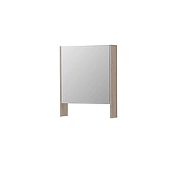 INK SPK3 spiegelkast met 1 dubbel gespiegelde deur, open planchet, stopcontact en schakelaar 60 x 14 x 74 cm, ivoor eiken