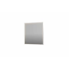 INK SP19 rechthoekige spiegel verzonken in kader met dimbare LED-verlichting, color changing, spiegelverwarming en schakelaar 80 x 4 x 80 cm, mat wit