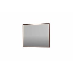 INK SP19 rechthoekige spiegel verzonken in kader met dimbare LED-verlichting, color changing, spiegelverwarming en schakelaar 100 x 4 x 80 cm, geborsteld koper