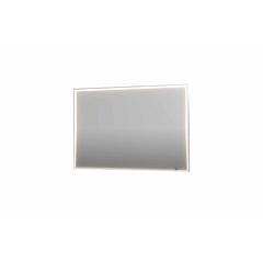 INK SP19 rechthoekige spiegel verzonken in kader met dimbare LED-verlichting, color changing, spiegelverwarming en schakelaar 120 x 4 x 80 cm, mat wit