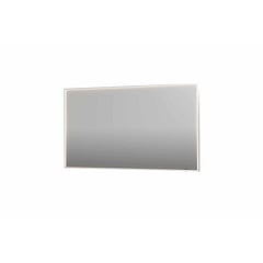 INK SP19 rechthoekige spiegel verzonken in kader met dimbare LED-verlichting, color changing, spiegelverwarming en schakelaar 140 x 4 x 80 cm, mat wit