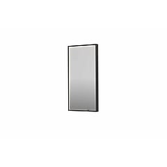 INK SP19 rechthoekige spiegel verzonken in kader met dimbare LED-verlichting, color changing, spiegelverwarming en schakelaar 40 x 4 x 80 cm, geborsteld metal black
