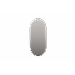 INK SP28 ovale spiegel verzonken in kader met dimbare LED-verlichting, color changing, spiegelverwarming en schakelaar 100 x 4 x 40 cm, mat wit