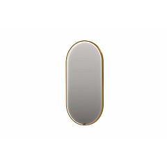 INK SP28 ovale spiegel verzonken in kader met dimbare LED-verlichting, color changing, spiegelverwarming en schakelaar 100 x 4 x 40 cm, geborsteld mat goud