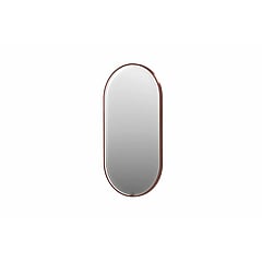 INK SP28 ovale spiegel verzonken in kader met dimbare LED-verlichting, color changing, spiegelverwarming en schakelaar 100 x 4 x 40 cm, geborsteld koper