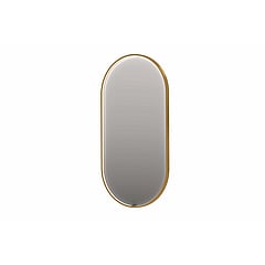 INK SP28 ovale spiegel verzonken in kader met dimbare LED-verlichting, color changing, spiegelverwarming en schakelaar 120 x 4 x 40 cm, geborsteld mat goud