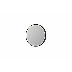 INK SP24 ronde spiegel in stalen kader met dimbare LED-verlichting, color changing, spiegelverwarming en schakelaar 60 x 4 x 60 cm, geborsteld metal black