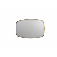 INK SP29 contour spiegel, rechthoekig met afgeronde hoeken verzonken in kader 140 x 4 x 80 cm, geborsteld mat goud