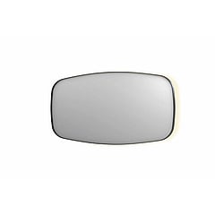 INK SP30 contour spiegel in stalen kader met dimbare indirecte LED-verlichting, spiegelverwarming, color changing en schakelaar 160 x 4 x 80 cm, geborsteld metal black
