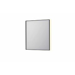 INK SP32 rechthoekige spiegel in stalen kader met dimbare indirect LED-verlichting, spiegelverwarming, color changing, en schakelaar 70 x 4 x 80 cm, mat zwart