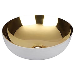 Differnz Shine keramische opzetwastafel Ø 40 cm, wit/goud