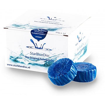StarBlueDisc toiletblokjes, doosje van 12 stuks, blauw