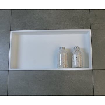 Luca Sanitair Luva inbouwnis/opbouwnis van solid surface 59,5 x 29,5 x 8 cm, mat wit