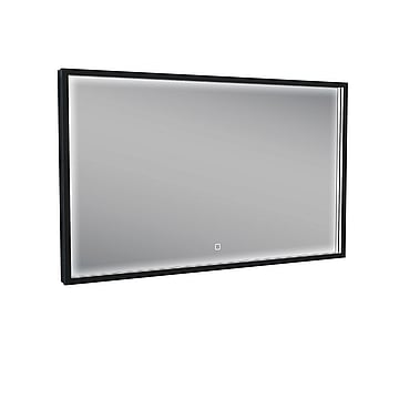 Wiesbaden Maro spiegel met LED verlichting en anticondens 100 x 60 cm, mat zwart