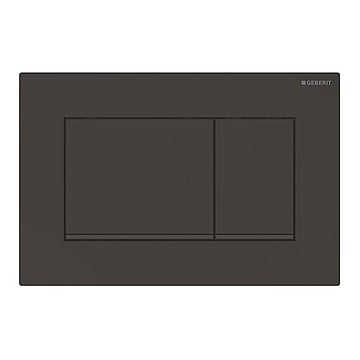 Geberit Sigma30 bedieningspaneel 2-knops, plaat zwart mat gelakt, knoppen zwart mat gelakt, randen zwartkleurig