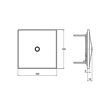 Ideal Standard elektronische urinoirspoeler v. wandinbouw diepte 19mm