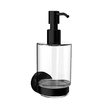 Emco Round zeepdispenser met kristalglas, zwart