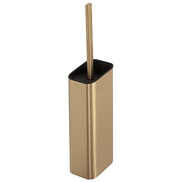 Geesa Shift toiletborstel en houder met deksel zwart 10,6 x 11,3 x 51,9 cm, goud geborsteld