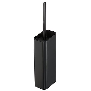 Geesa Shift toiletborstel en houder met deksel zwart 10,6 x 11,3 x 51,9 cm, zwart metaal geborsteld