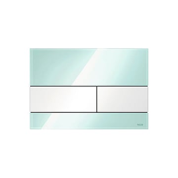TECEsquare wc-bedieningsplaat voor duospoeling met toetsen wit 22 x 15 x 1,1 cm, glas mintgroen
