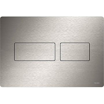 TECE Solid wc-bedieningsplaat voor duospoeling met beschermlaag tegen vingerafdrukken 22 x 15 x 0,6 cm, geborsteld RVS