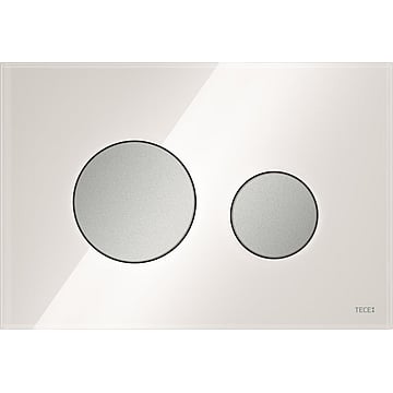 TECE Loop wc-bedieningsplaat van glas voor duospoeling met toetsen mat chroom 22 x 15 x 1,1 cm, wit