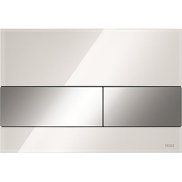TECE Square wc-bedieningsplaat voor duospoeling met toetsen glanzend chroom 22 x 15 x 1,1 cm, wit